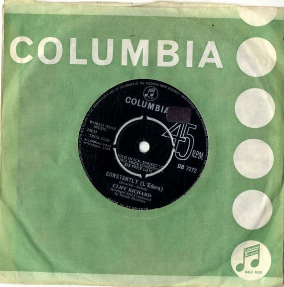 Cliff Richard - Constantly/True, True Lovin' (DB 7272) M-