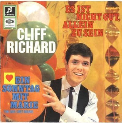 Cliff Richard - German - Es Ist Nicht Gut, Allein Zu Sein/Ein Sonntag Mit Marie  (C23 611)