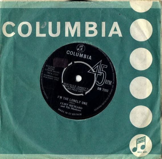 Cliff Richard - I'm The Lonely One/Watch What You Do With My Baby (DB 7203) M-