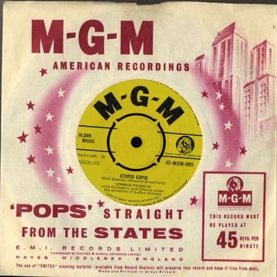 Connie Francis - Stupid Cupid/Carolina Moon (985) Ex