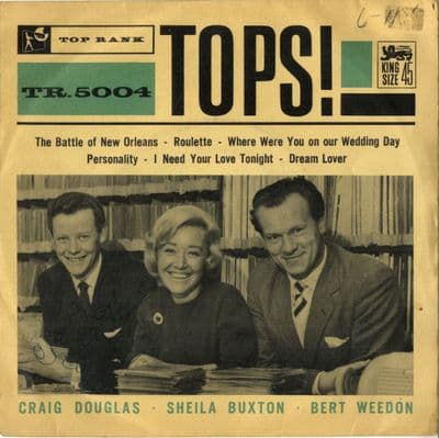 Craig Douglas - Sheila Buxton - Bert Weedon - Tops ! (TR 5004) Autographed