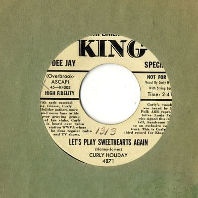 Curly Holiday - Let's Play Sweethearts Again/You Can't Say I Didn't Try (4871) Promo