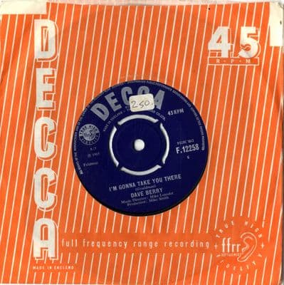 Dave Berry - I'm Gonna Take You There/Just Don't Know (F 12258) M-