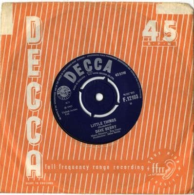Dave Berry - Little Things/I've Got A Tiger By The Tail (F 12103)