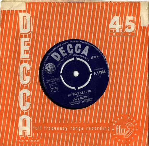 Dave Berry - My Baby Left Me/Hoochie Coochie Man (F.11803) M-
