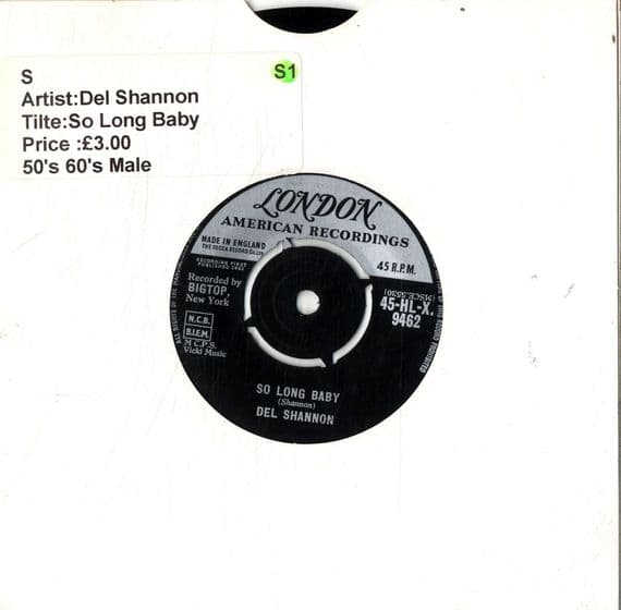 Del Shannon - So Long Baby/The Answer To Everything (HL-X 9462)
