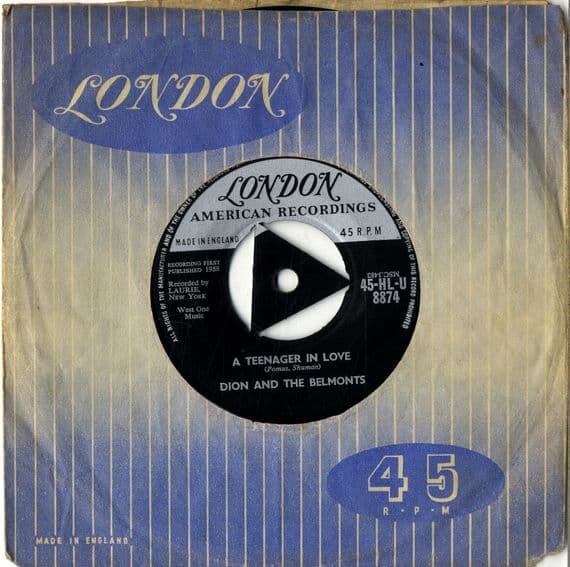 Dion And The Belmonts - A Teenager In Love/I've Cried Before (HL-U 8874)