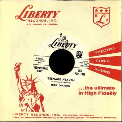 Eddie Cochran - Teenage Heaven/I Remember (F-55177) Rare Promo - Ex