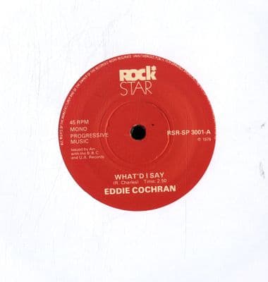 Eddie Cochran - What'd I Say/Milk Cow Blues (SP 3001) M (As New)