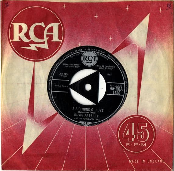 Elvis Presley - A Big Hunk O' Love/My Wish Came True  (1136) Ex