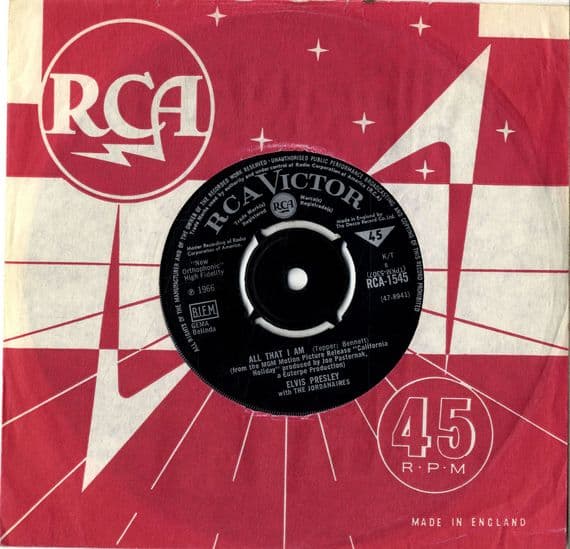 Elvis Presley - All That I Am/Spinout (1545) Ex