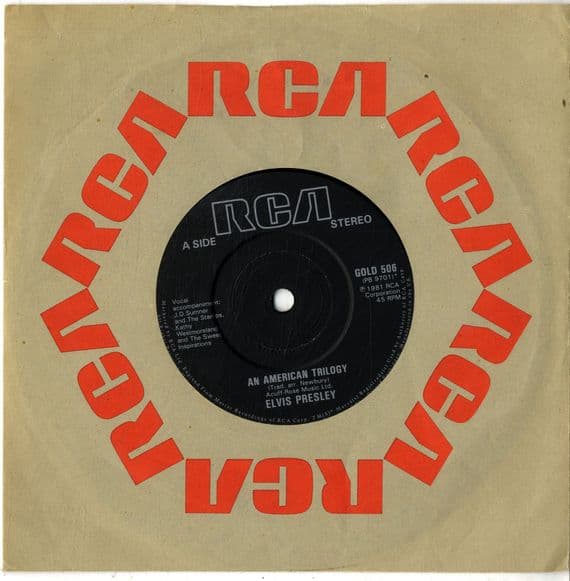 Elvis Presley - An American Trilogy/Suspicious Minds (GOLD 506)  Rare Black Label - M-