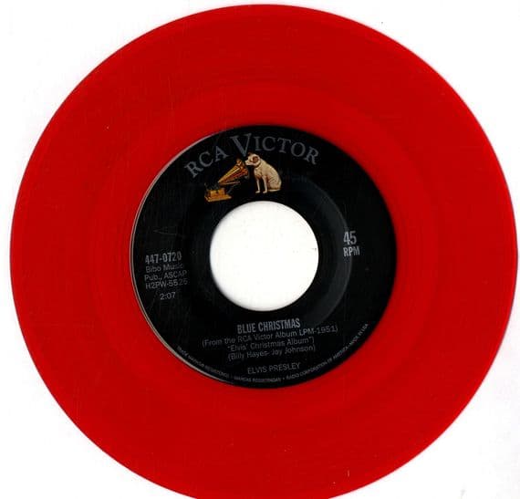 Elvis Presley - Blue Christmas/Wooden Heart (447-0720) Red Vinyl  - M/M