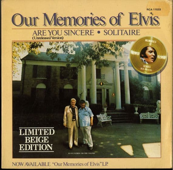 Elvis Presley - Canada - Are You Sincere/Solitaire (11533) Biege Vinyl - Ex/M-