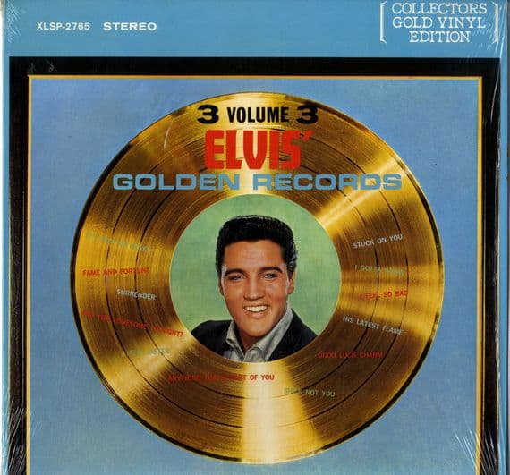 Elvis Presley - Canada - Elvis' Golden Records Volume 3 (XLSP 2765) Gold Vinyl - As New