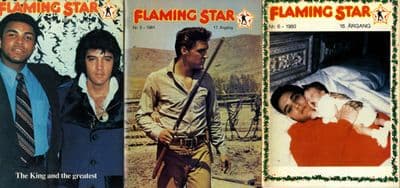 Elvis Presley - Flaming Star Magazines x 3 - Denmark Fan Club 1980-81
