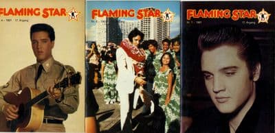 Elvis Presley - Flaming Star Magazines  x 3 - Denmark Fan Club 1981