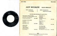 Elvis Presley - Germany - Just Because (EPA 9656)