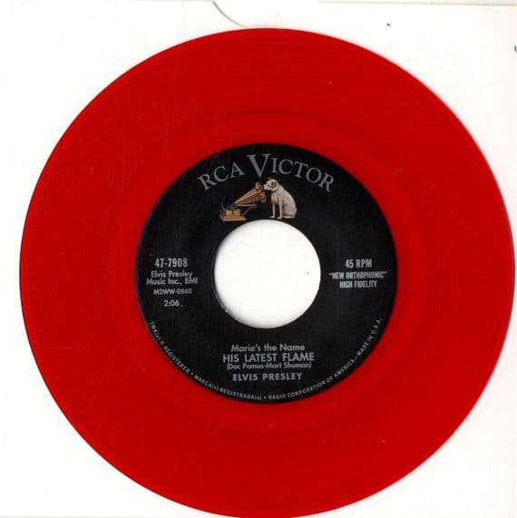 Elvis Presley - His Latest Flame/Little Sister (47-7908) Red Vinyl - M/M