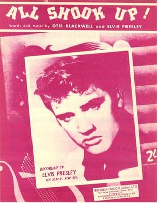 Elvis Presley - HMV Sheet Music - All Shook Up - Mint