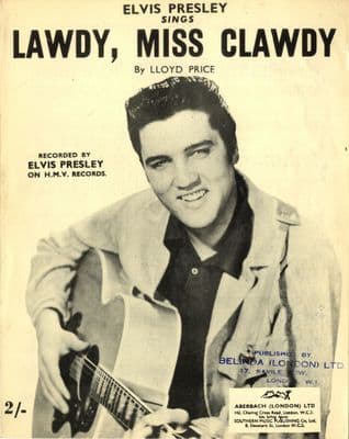 Elvis Presley - HMV Sheet Music - Lawdy, Miss Clawdy - Ex