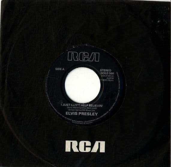 Elvis Presley - I Just Can't Help Believin'/Bridge Over Troubled Water (Gold 500) Black Label