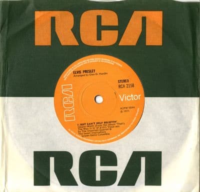 Elvis Presley - I Just Can't Help Believin'/How The Web Was Woven (2158) Solid Centre - M-