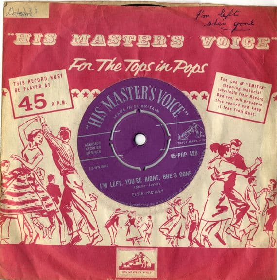 Elvis Presley - I'm Left, You're Right, She's Gone/How Do You Think I Feel (Pop 428)