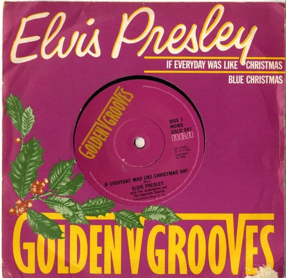 Elvis Presley - If Everyday Was Like Christmas/Blue Christmas (Gold 541) Solid Centre - M-