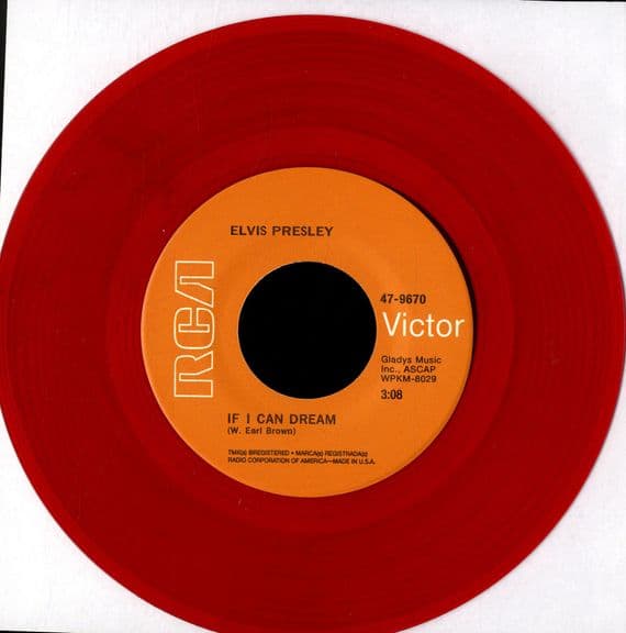 Elvis Presley - If I Can Dream/Edge Of Reality (47-9670) RED VINYL - M/M