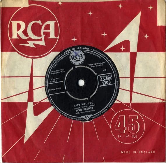 Elvis Presley - Ireland - She's Not You/Just Tell Her Jim Said Hello (ERC 1303)