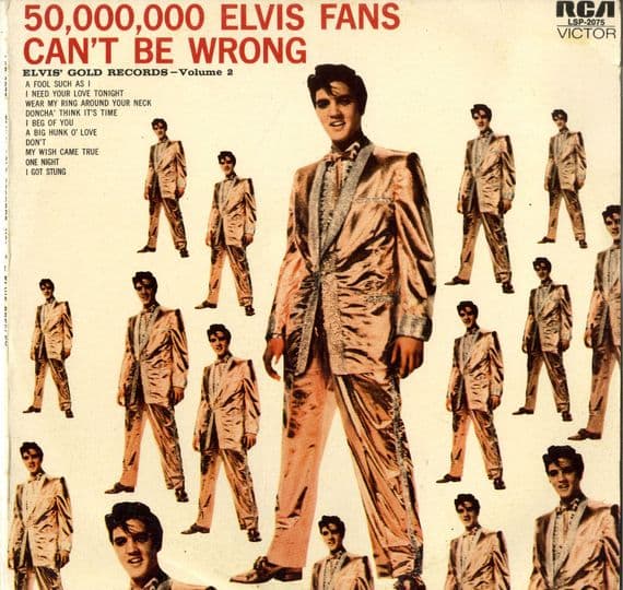 Elvis Presley - Israel - Elvis Gold Records Vol. 2 (LSP 2075) Different Back Sleeve - M-