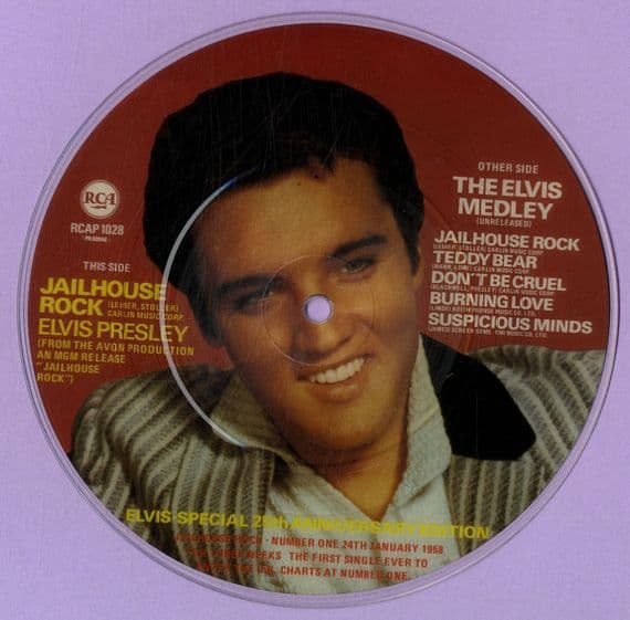 Elvis Presley - Jailhouse Rock/The Elvis Medley - (RCAP 1028) Picture Disc - Ex