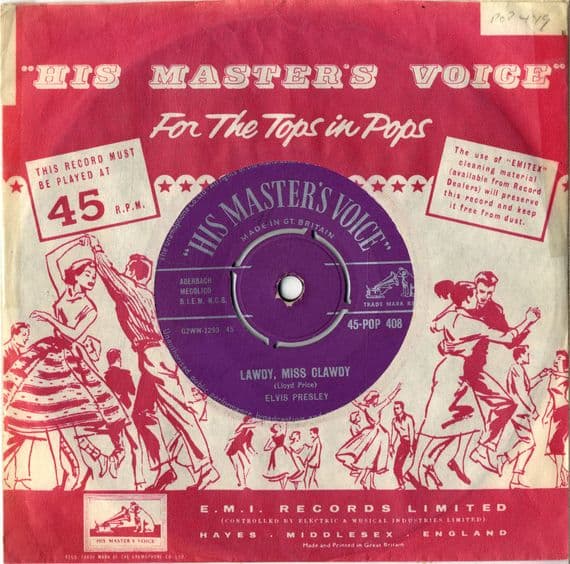 Elvis Presley -Lawdy Miss Clawdy/Tryin' To Get To You (Pop 408)