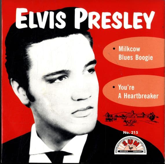 Elvis Presley - Milkcow Blues Boogie/You're A Heartbreaker  (Sun 215) Red Vinyl - M /M