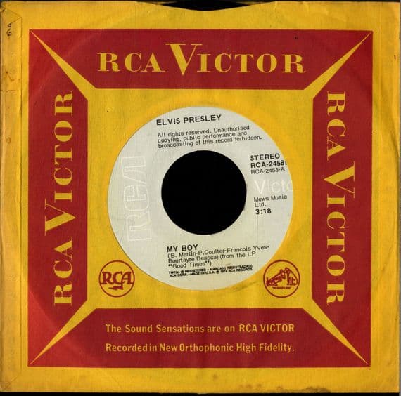 Elvis Presley - My Boy/Loving Arms (2458 X) Export Issue