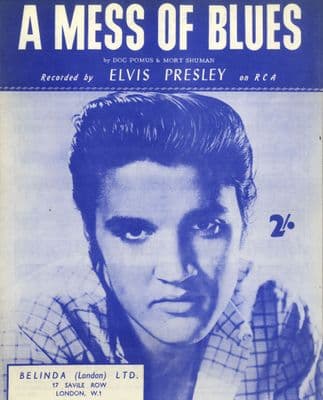 Elvis Presley - Sheet Music - A Mess Of Blues - Mint