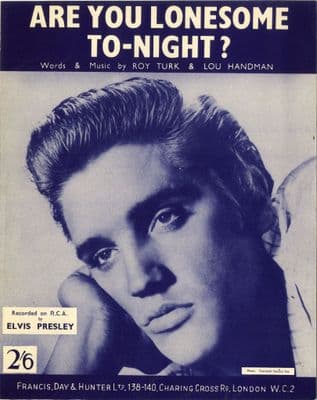 Elvis Presley - Sheet Music - Are You Lonesome Tonight - Mint