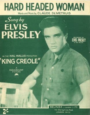 Elvis Presley - Sheet Music - Hard Headed Woman - Excellent