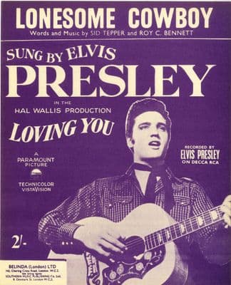 Elvis Presley - Sheet Music - Lonesome Cowboy - Mint