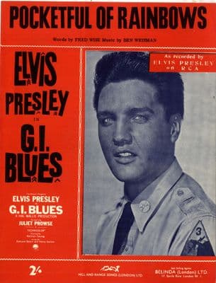Elvis Presley - Sheet Music - Pocketful Of Rainbows - Mint