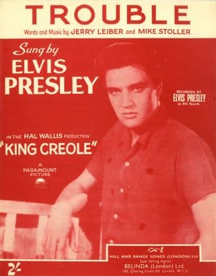 Elvis Presley - Sheet Music -Trouble - Mint