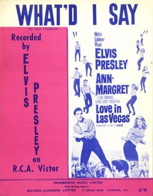 Elvis Presley - Sheet Music - What'd I Say -  Mint