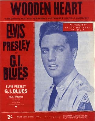 Elvis Presley - Sheet Music - Wooden Heart - Mint