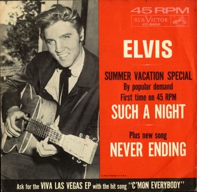 Elvis Presley - Such A Night/Never Ending (47-8400) Ex/Ex