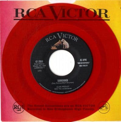 Elvis Presley - Surrender/Lonely Man (47-7850) Red Vinyl - M/M
