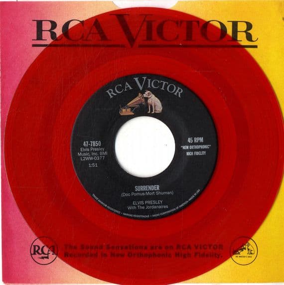 Elvis Presley - Surrender/Lonely Man (47-7850) Red Vinyl - M/M