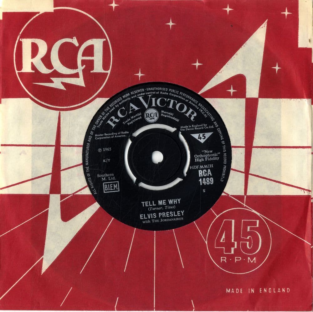 Elvis Presley Tell Me Why/Puppet On A String 1489 Ex