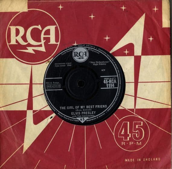 Elvis Presley - The Girl Of My Best Friend/A Mess Of Blues (1194) Ex