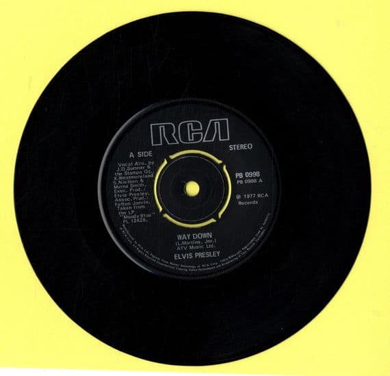 Elvis Presley - Way Down/Pledging My Love (PB 0998) Black Label - M-